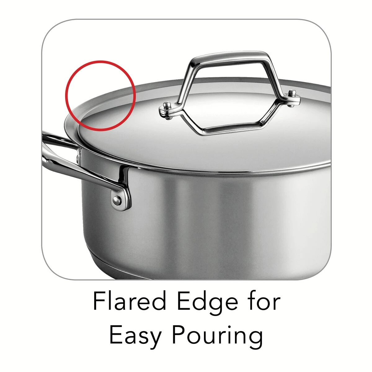 Tramontina 6 Qt Prima Stainless Steel Covered Sauce Pot 4 Tramontina 6 Qt Prima Stainless Steel Covered Sauce Pot - Image 4