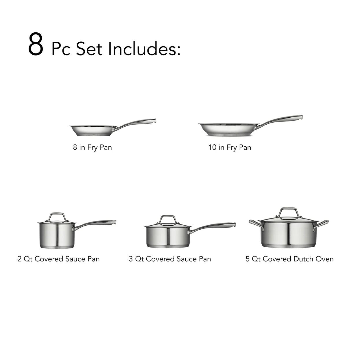 Tramontina Prima 8 Pc Stainless Steel Cookware Set 14 Tramontina Prima 8 Pc Stainless Steel Cookware Set - Image 14