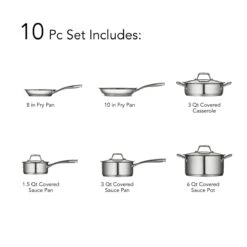 Tramontina Prima 10 Pc Stainless Steel Cookware Set 27 Tramontina Prima 10 Pc Stainless Steel Cookware Set -Tramontina Sales Store 80101202IXI001G