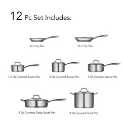 Tramontina Prima 12 Pc Stainless Steel Cookware Set 27 Tramontina Prima 12 Pc Stainless Steel Cookware Set -Tramontina Sales Store 80101203IXI001G