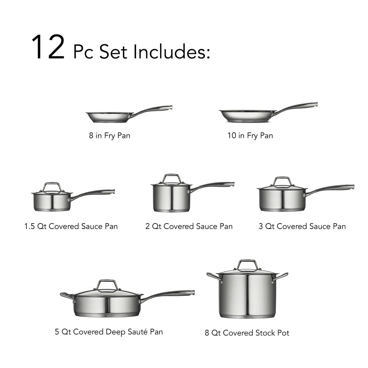 Tramontina Prima 12 Pc Stainless Steel Cookware Set 14 Tramontina Prima 12 Pc Stainless Steel Cookware Set - Image 14
