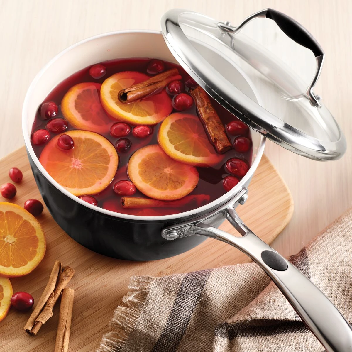 Tramontina 3 Qt Ceramic Covered Sauce Pan - Black 1 Tramontina 3 Qt Ceramic Covered Sauce Pan - Black