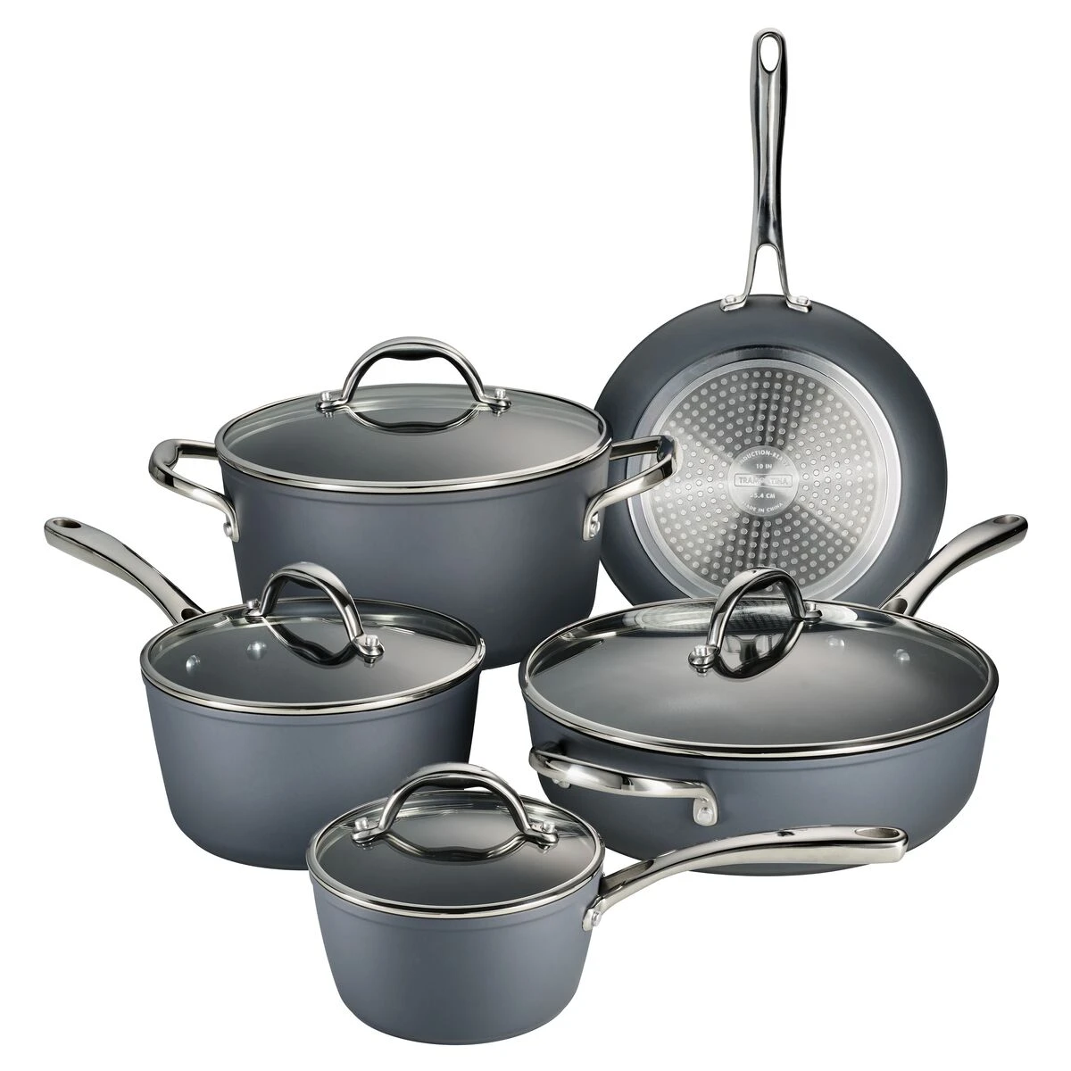 Tramontina 9 Pc Induction Nonstick Cookware Set - Slate Gray 1 Tramontina 9 Pc Induction Nonstick Cookware Set - Slate Gray