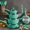 Tramontina 14 Pc Ceramic Induction-Ready Cookware Set Teal