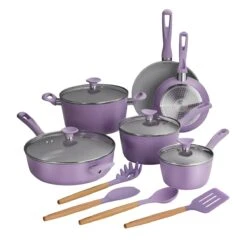 Tramontina 14 Pc Ceramic Induction-Ready Cookware Set - Purple 16 Tramontina 14 Pc Ceramic Induction-Ready Cookware Set - Purple -Tramontina Sales Store 80110037IXM001G