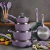 Tramontina 14 Pc Ceramic Induction-Ready Cookware Set - Purple