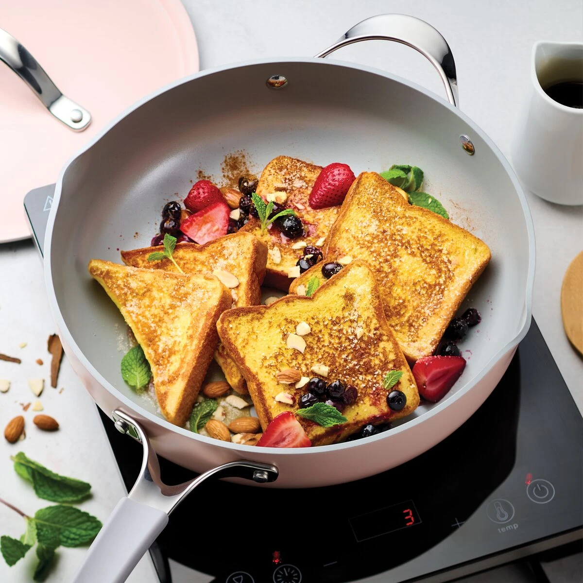 Tramontina All In One Plus Pan, 5 Qt Ceramic Non Stick - Blush Pink 14 Tramontina All In One Plus Pan, 5 Qt Ceramic Non Stick - Blush Pink - Image 14