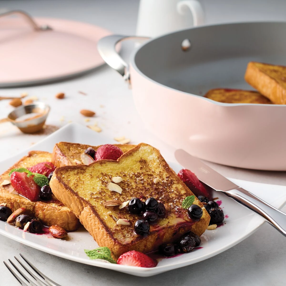 Tramontina All In One Plus Pan, 5 Qt Ceramic Non Stick - Blush Pink 13 Tramontina All In One Plus Pan, 5 Qt Ceramic Non Stick - Blush Pink - Image 13