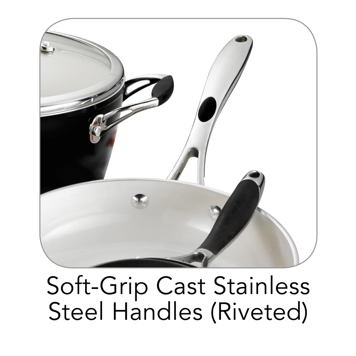 Tramontina 8 Pc Ceramic Cookware Set - Black 3 Tramontina 8 Pc Ceramic Cookware Set - Black - Image 3