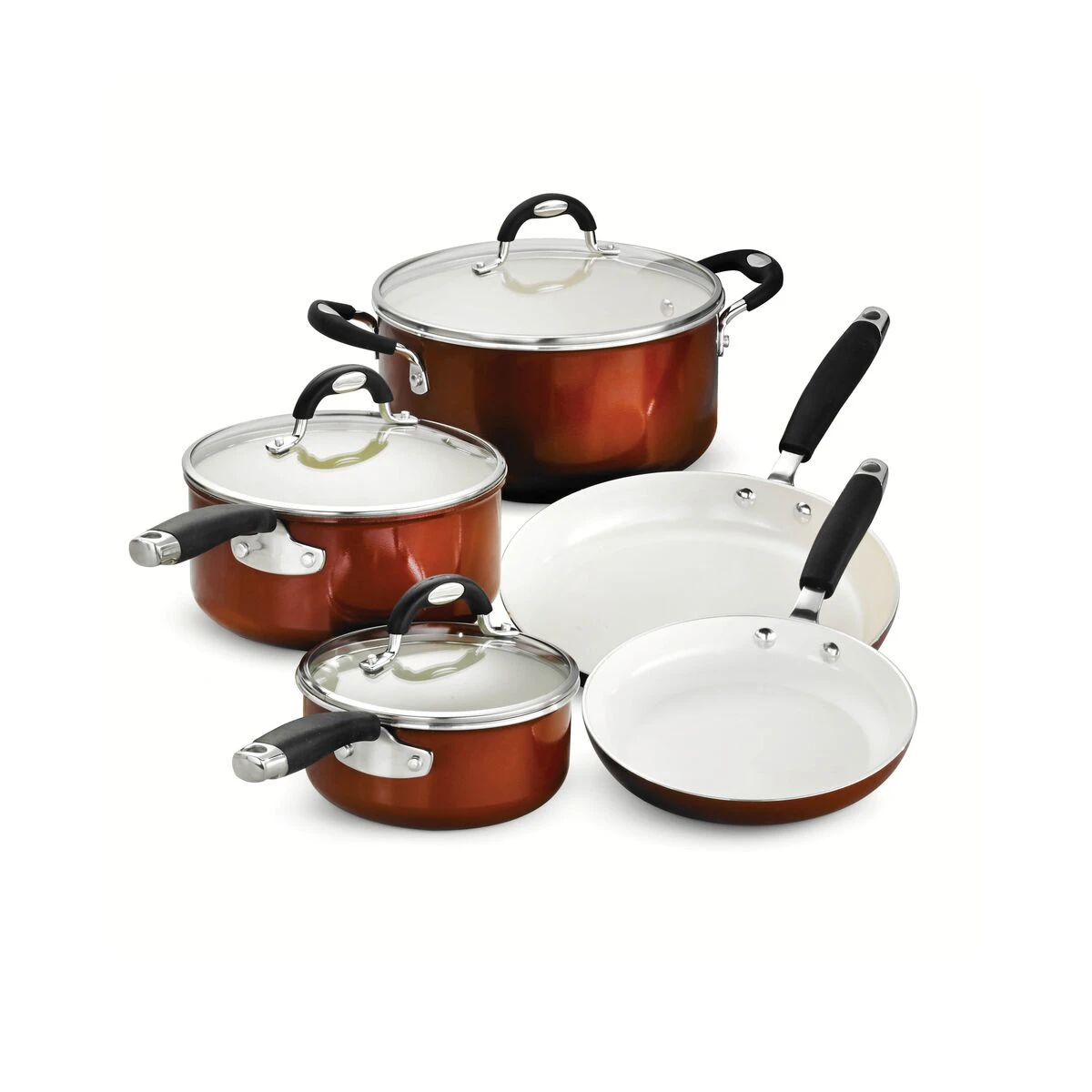 Tramontina Ceramica 8 Pc Cookware Set - Metallic Copper 3 Tramontina Ceramica 8 Pc Cookware Set - Metallic Copper - Image 3