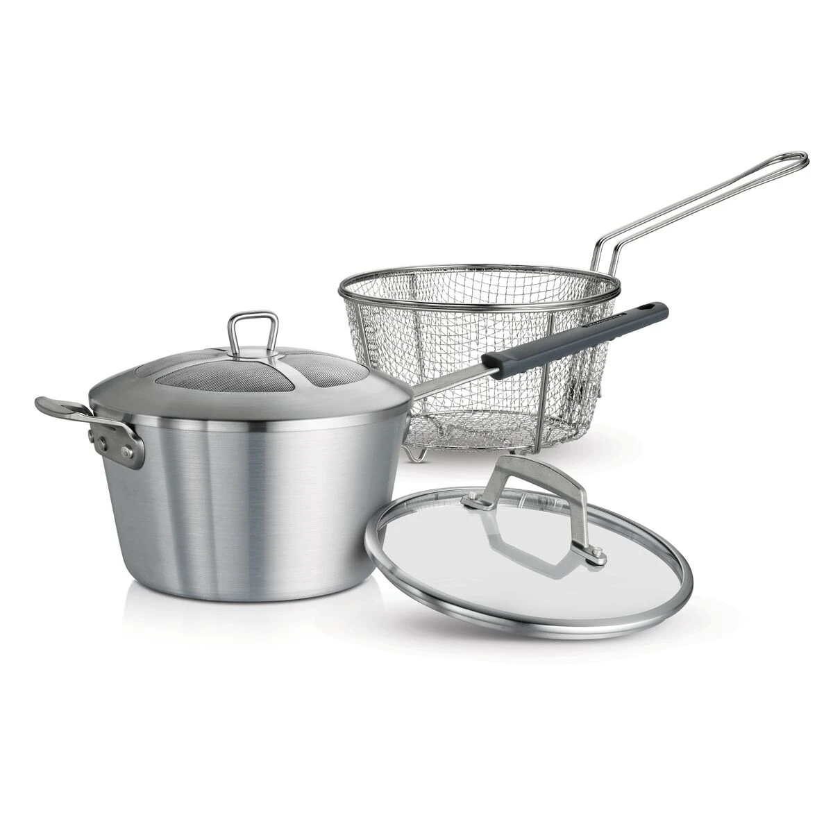 Tramontina 5.5 Qt Aluminum Nonstick Professional Fusion Covered Deep Fryer - Satin 2 Tramontina 5.5 Qt Aluminum Nonstick Professional Fusion Covered Deep Fryer - Satin - Image 2