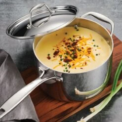 Tramontina 4 Qt Tri-Ply Clad Stainless Steel Covered Sauce Pan 15 Tramontina 4 Qt Tri-Ply Clad Stainless Steel Covered Sauce Pan -Tramontina Sales Store 80116024IXM001G