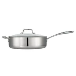 Tramontina 6 Qt Tri-Ply Clad Stainless Steel Covered Deep Sauté Pan - Glass Lids 14 Tramontina 6 Qt Tri-Ply Clad Stainless Steel Covered Deep Sauté Pan - Glass Lids -Tramontina Sales Store 80116030IXM001G