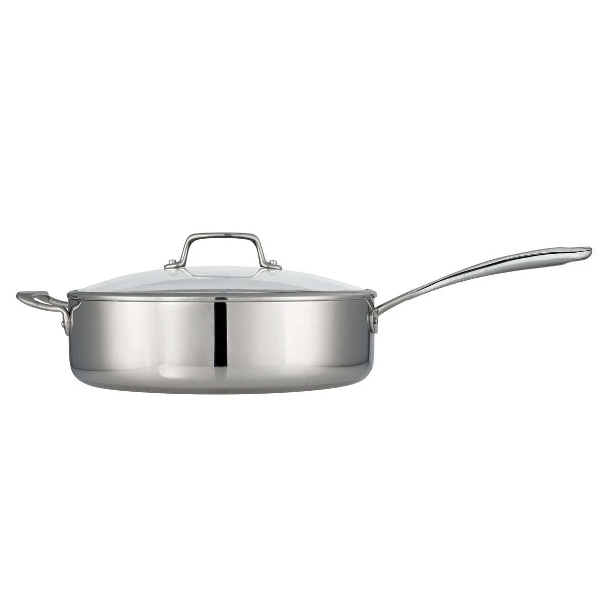 Tramontina 6 Qt Tri-Ply Clad Stainless Steel Covered Deep Sauté Pan - Glass Lids 7 Tramontina 6 Qt Tri-Ply Clad Stainless Steel Covered Deep Sauté Pan - Glass Lids - Image 7