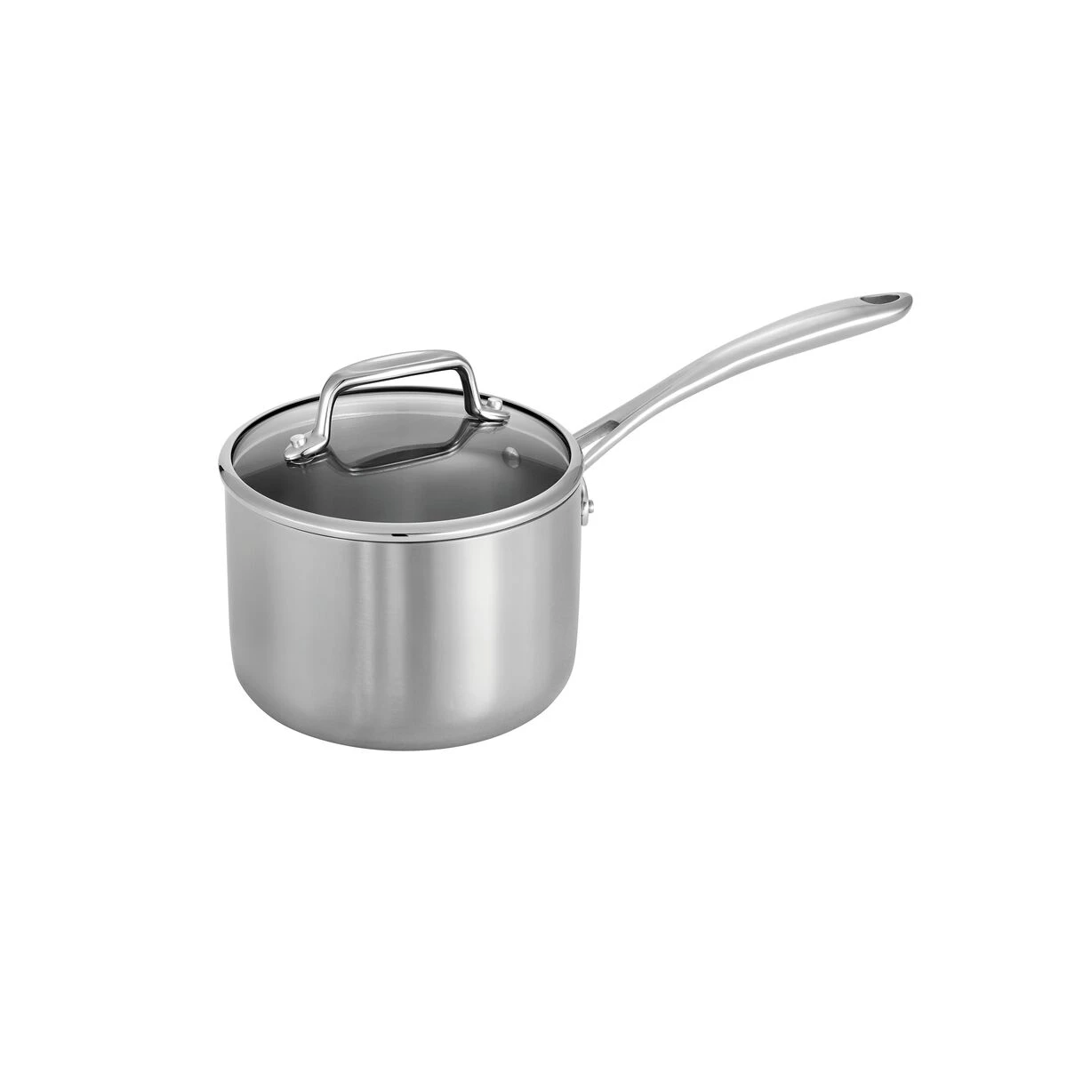 Tramontina Tri-Ply Clad 2 Qt Covered Stainless Steel Covered Sauce Pan - Glass Lid 2 Tramontina Tri-Ply Clad 2 Qt Covered Stainless Steel Covered Sauce Pan - Glass Lid - Image 2
