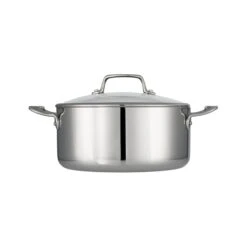 Tramontina Tri-Ply Clad 5 Qt Stainless Steel Covered Dutch Oven - Glass Lid -Tramontina Sales Store 80116037IXM001G