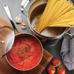 Tramontina Tri-Ply Clad 14 Pc Stainless Steel Cookware Set With Glass Lids -Tramontina Sales Store 80116056IXM001G