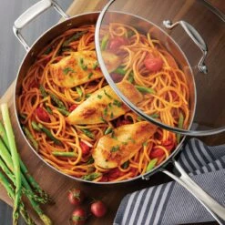 Tramontina Tri-Ply Clad 14 Pc Stainless Steel Cookware Set With Glass Lids -Tramontina Sales Store 80116056IXM002G