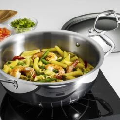 Tramontina 4 Qt Tri-Ply Clad Stainless Steel Covered Universal Pan