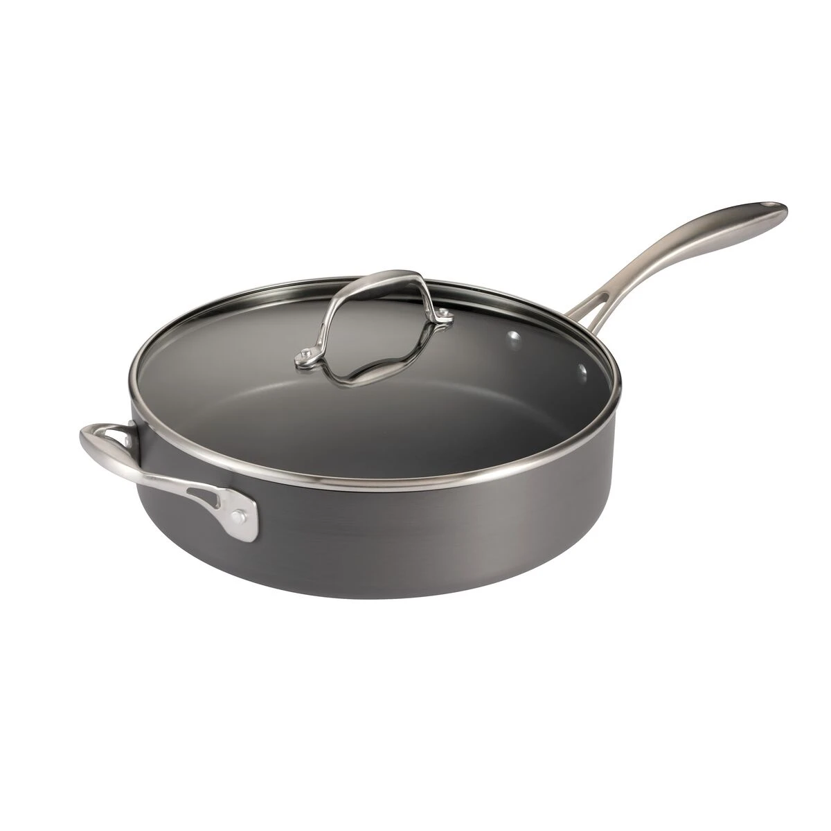 Tramontina 5.5 Qt Hard Anodized Aluminum Covered Deep Sauté Pan 2 Tramontina 5.5 Qt Hard Anodized Aluminum Covered Deep Sauté Pan - Image 2