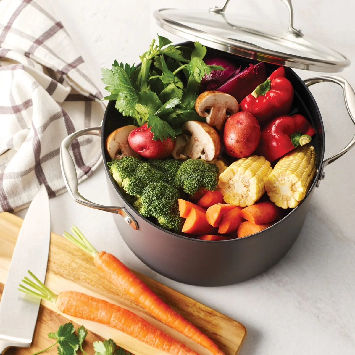 Tramontina 8 Qt Hard Anodized Aluminum Covered Stock Pot 1 Tramontina 8 Qt Hard Anodized Aluminum Covered Stock Pot