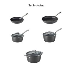 Tramontina Gourmet 8 Pc Hard Anodized Aluminum Nonstick Cookware Set -Tramontina Sales Store 80123572IXI008G