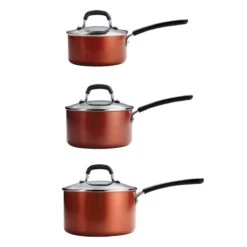 Tramontina 6 Pc Aluminum Stackable Sauce Pan Set - Metallic Red -Tramontina Sales Store 80124123IXM001G