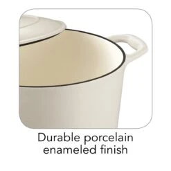 Tramontina 5.5 Qt Enameled Cast-Iron Series 1000 Covered Round Dutch Oven - Matte White -Tramontina Sales Store 80131035IXI001G