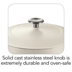 Tramontina 5.5 Qt Enameled Cast-Iron Series 1000 Covered Round Dutch Oven - Matte White -Tramontina Sales Store 80131035IXI003G