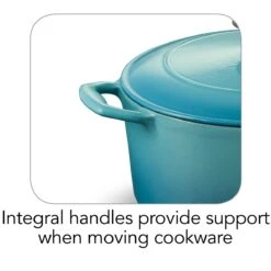 Tramontina 5.5 Qt Enameled Cast-Iron Series 1000 Covered Round Dutch Oven - Medium Blue -Tramontina Sales Store 80131036IXI001G