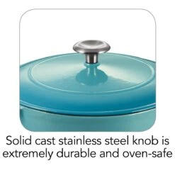 Tramontina 5.5 Qt Enameled Cast-Iron Series 1000 Covered Round Dutch Oven - Medium Blue -Tramontina Sales Store 80131036IXI002G