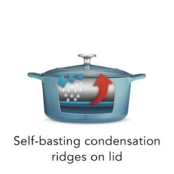 Tramontina 5.5 Qt Enameled Cast-Iron Series 1000 Covered Round Dutch Oven - Medium Blue -Tramontina Sales Store 80131036IXI003G