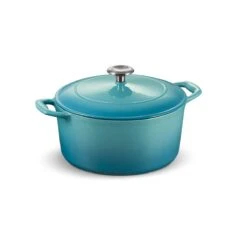 Tramontina 5.5 Qt Enameled Cast-Iron Series 1000 Covered Round Dutch Oven - Medium Blue -Tramontina Sales Store 80131036IXM002G