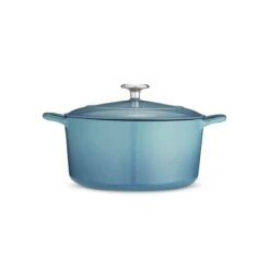 Tramontina 5.5 Qt Enameled Cast-Iron Series 1000 Covered Round Dutch Oven - Medium Blue -Tramontina Sales Store 80131036IXM003G