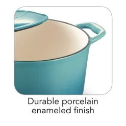 Tramontina 5.5 Qt Enameled Cast-Iron Series 1000 Covered Round Dutch Oven - Medium Blue -Tramontina Sales Store 80131036IXM004G