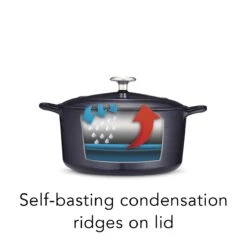 Tramontina 5.5 Qt Enameled Cast-Iron Series 1000 Covered Round Dutch Oven - Dark Blue -Tramontina Sales Store 80131038IXI004G