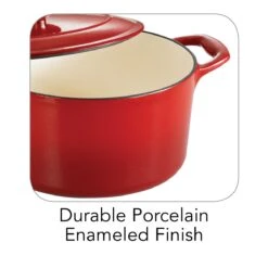 Tramontina 3.5 Qt Enameled Cast-Iron Series 1000 Covered Round Dutch Oven - Gradated Red 15 Tramontina 3.5 Qt Enameled Cast-Iron Series 1000 Covered Round Dutch Oven - Gradated Red -Tramontina Sales Store 80131046IXI001G