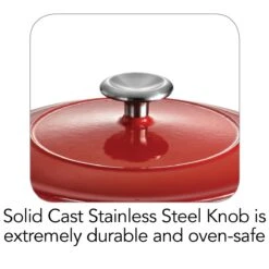 Tramontina 3.5 Qt Enameled Cast-Iron Series 1000 Covered Round Dutch Oven - Gradated Red 13 Tramontina 3.5 Qt Enameled Cast-Iron Series 1000 Covered Round Dutch Oven - Gradated Red -Tramontina Sales Store 80131046IXI003G