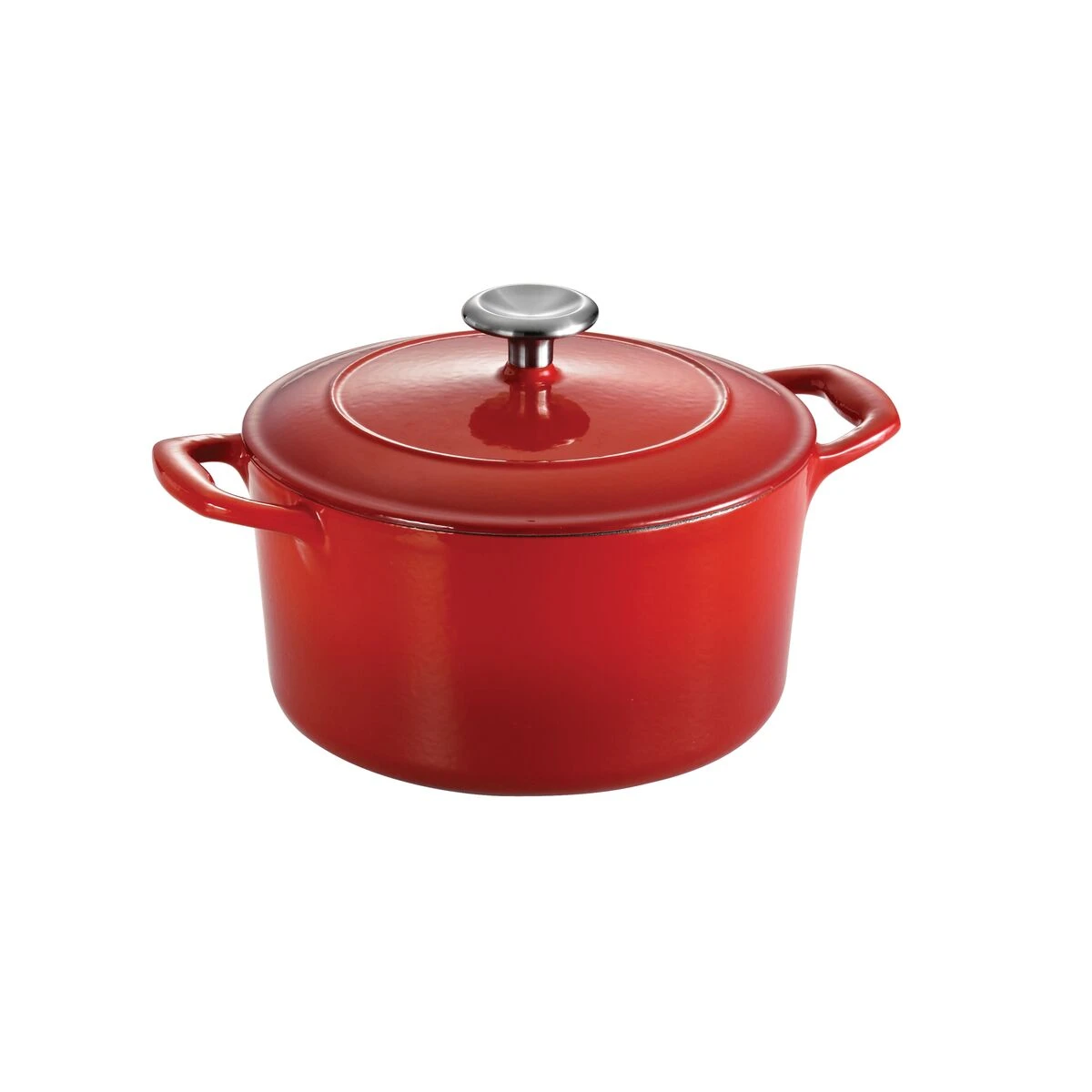 Tramontina 3.5 Qt Enameled Cast-Iron Series 1000 Covered Round Dutch Oven - Gradated Red 5 Tramontina 3.5 Qt Enameled Cast-Iron Series 1000 Covered Round Dutch Oven - Gradated Red - Image 5