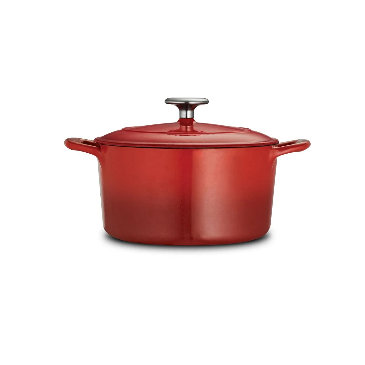 Tramontina 3.5 Qt Enameled Cast-Iron Series 1000 Covered Round Dutch Oven - Gradated Red 3 Tramontina 3.5 Qt Enameled Cast-Iron Series 1000 Covered Round Dutch Oven - Gradated Red - Image 3