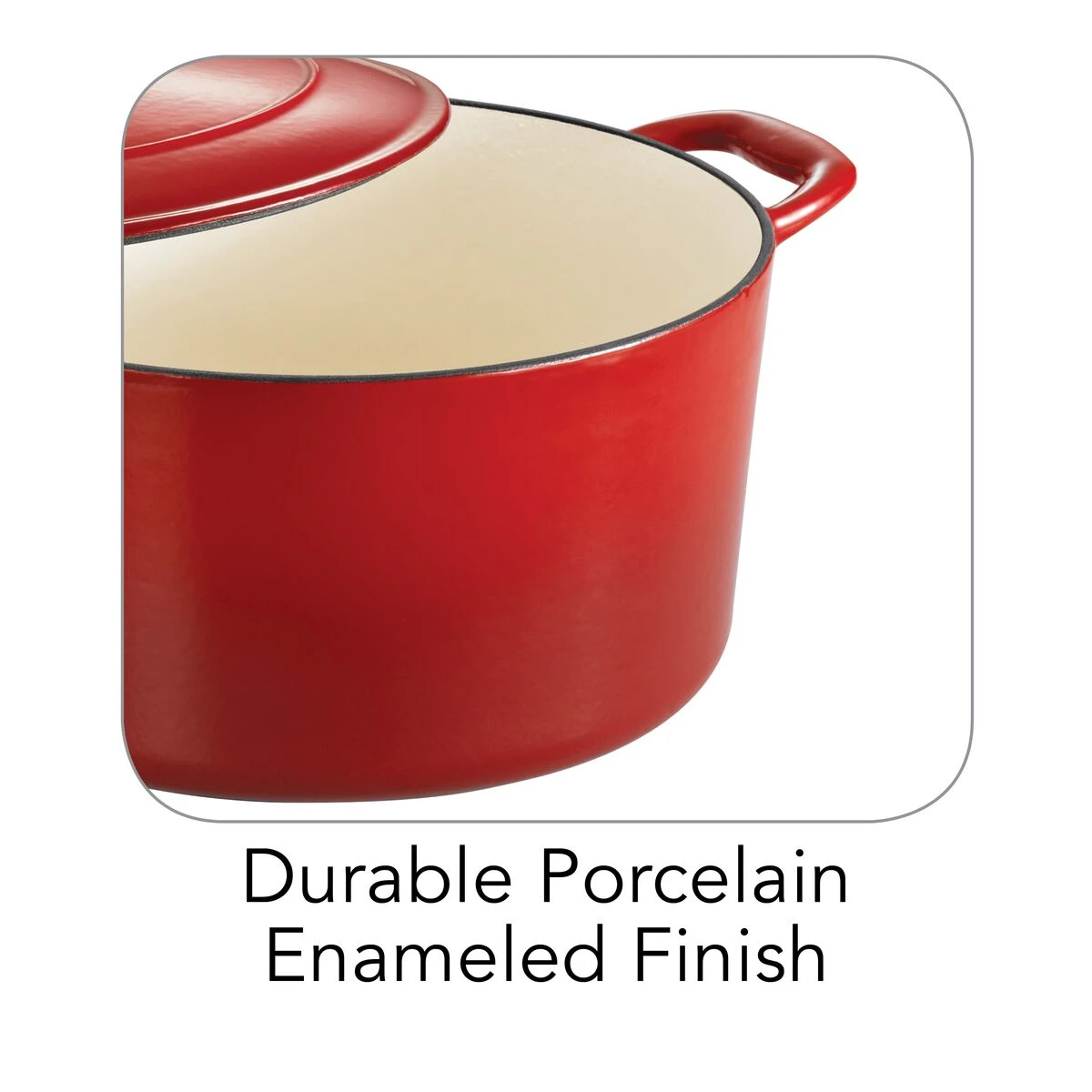 Tramontina 6.5 Qt Enameled Cast-Iron Series 1000 Covered Round Dutch Oven - Gradated Red 8 Tramontina 6.5 Qt Enameled Cast-Iron Series 1000 Covered Round Dutch Oven - Gradated Red - Image 8