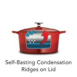 Tramontina 6.5 Qt Enameled Cast-Iron Series 1000 Covered Round Dutch Oven - Gradated Red 14 Tramontina 6.5 Qt Enameled Cast-Iron Series 1000 Covered Round Dutch Oven - Gradated Red -Tramontina Sales Store 80131048IXI004G