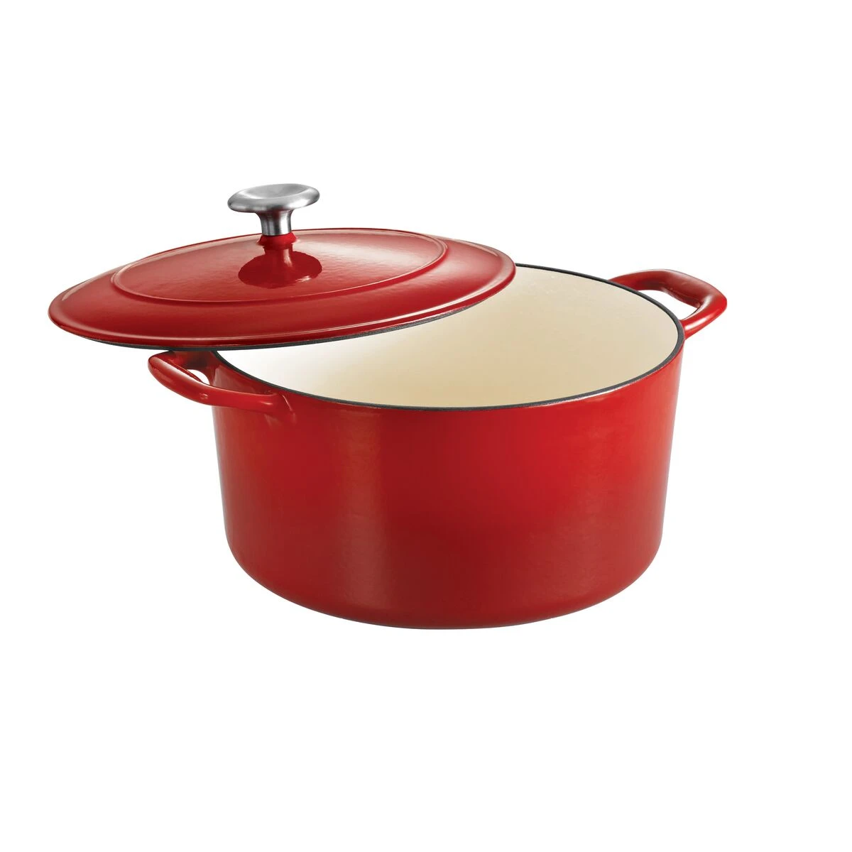 Tramontina 6.5 Qt Enameled Cast-Iron Series 1000 Covered Round Dutch Oven - Gradated Red 2 Tramontina 6.5 Qt Enameled Cast-Iron Series 1000 Covered Round Dutch Oven - Gradated Red - Image 2