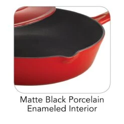 Tramontina 10 In Enameled Cast-Iron Series 1000 Covered Skillet - Gradated Red -Tramontina Sales Store 80131057IXI002G