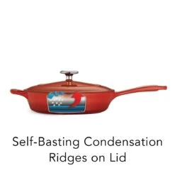 Tramontina 10 In Enameled Cast-Iron Series 1000 Covered Skillet - Gradated Red -Tramontina Sales Store 80131057IXI006G