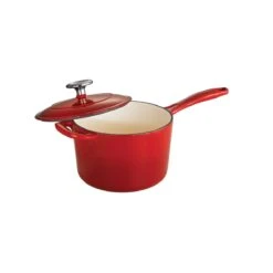 Tramontina 2.5 Qt Enameled Cast-Iron Series 1000 Covered Sauce Pan - Gradated Red 8 Tramontina 2.5 Qt Enameled Cast-Iron Series 1000 Covered Sauce Pan - Gradated Red -Tramontina Sales Store 80131060PDM001G
