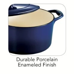 Tramontina 3.5 Qt Enameled Cast-Iron Series 1000 Covered Round Dutch Oven - Gradated Cobalt -Tramontina Sales Store 80131074IXI001G