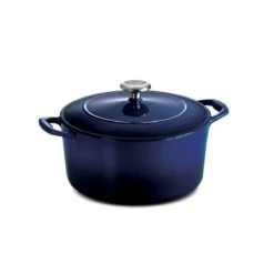 Tramontina 5.5 Qt Enameled Cast-Iron Series 1000 Covered Round Dutch Oven - Gradated Cobalt -Tramontina Sales Store 80131075IXM001G