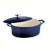 Tramontina 5.5 Qt Enameled Cast-Iron Series 1000 Covered Oval Dutch Oven - Gradated Cobalt