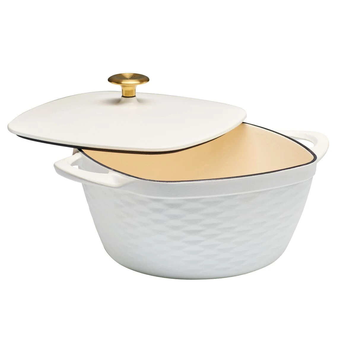 Tramontina Prisma 7 Qt Enameled Cast Iron Covered Square Dutch Oven - Matte White 2 Tramontina Prisma 7 Qt Enameled Cast Iron Covered Square Dutch Oven - Matte White - Image 2